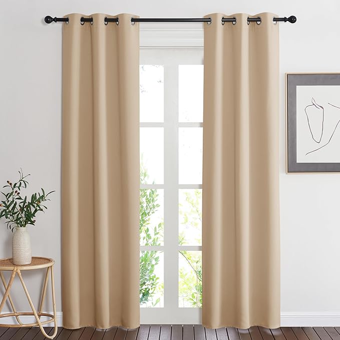 NICETOWN Beige Room Darkening Curtain and Drape, Biscotti Beige, Sold - Image 2