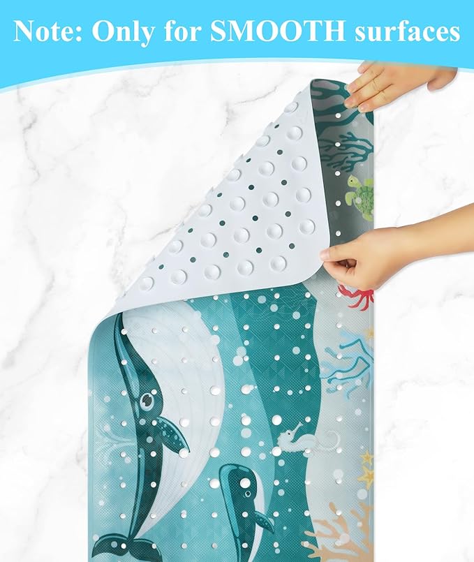 Bath Mat for Tub Non Slip, Machine Washable Anti-Slip Cartoon Baby Bathtub - Image 4