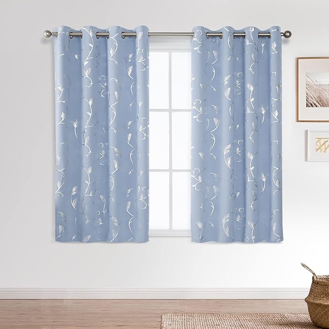 BUHUA Wave Floral Vine Print Blackout Curtains - Image 2