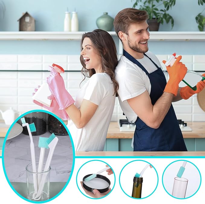16 Pack Small Household Cleaning Brushes Crevice Cleaning Tool Deep Detail - Image 3