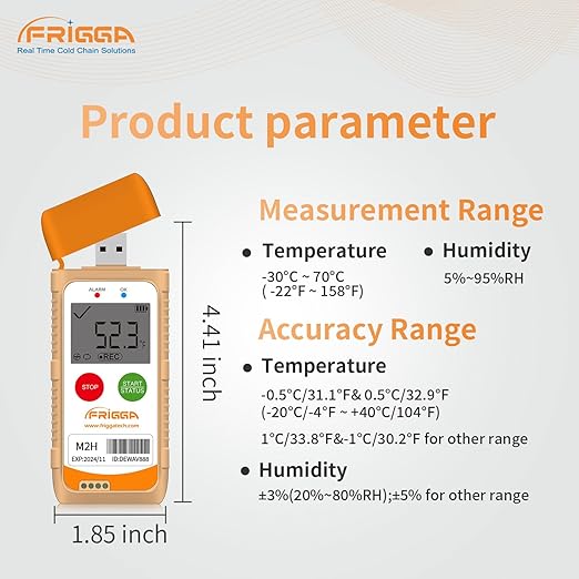 Frigga M2H 10 Pack Reusable Temperature Humidity Data Logger USB Digital - Image 4