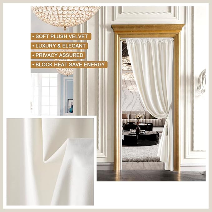 XTMYI Velvet Closet Curtain for Open Closet, Soft Doorway Curtain Panel - Image 5