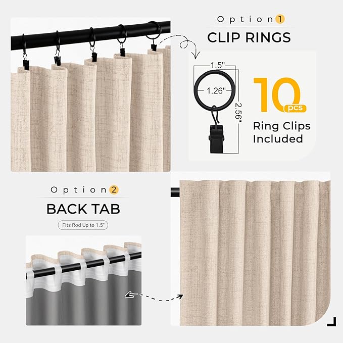INOVADAY Thermal Sliding Door Curtains 100% Blackout Curtains - Image 4
