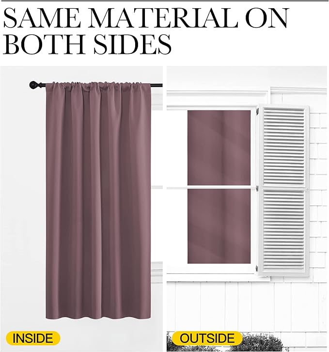 NICETOWN Dry Rose Blackout Curtains - Image 6
