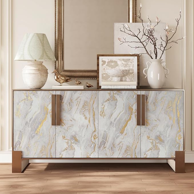 CRE8TIVE Large Size 36"x354" Beige Gold Marble Countertop Contact Paper Matte - Image 5