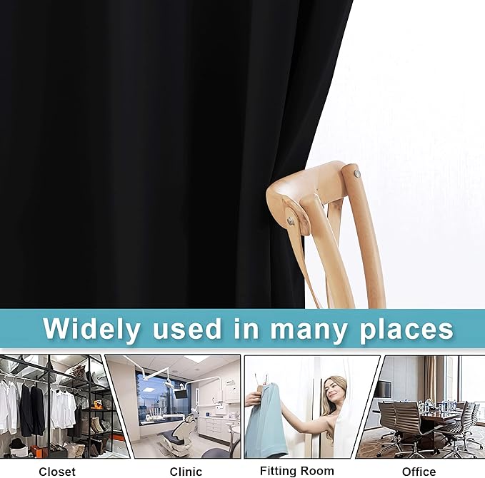 RYB HOME Extra Wide Curtains for Divider Room Separation Soundproof Temporary - Image 5
