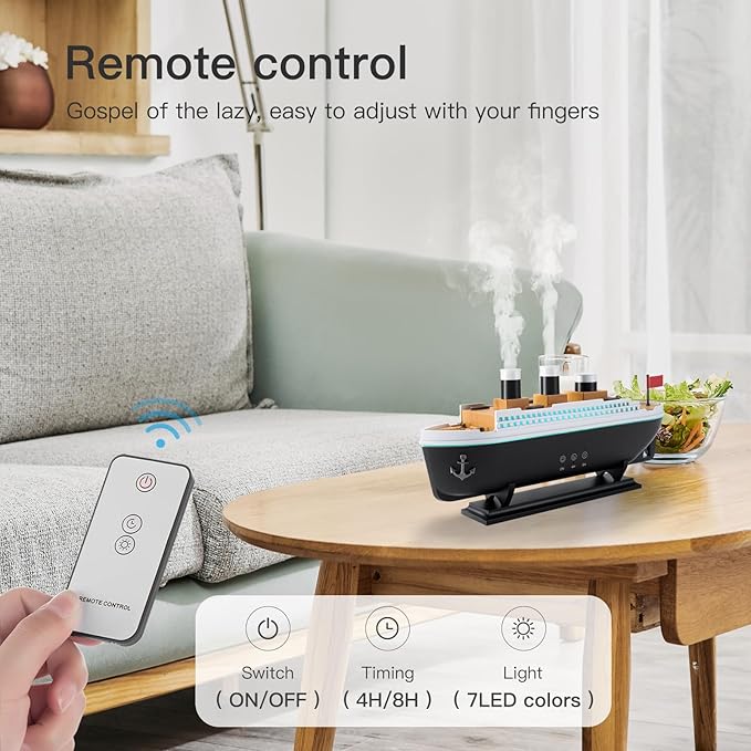 Titanic Humidifier 250ml, Essential Oil Diffuser Cool Mist Ultrasonic Aroma - Image 5
