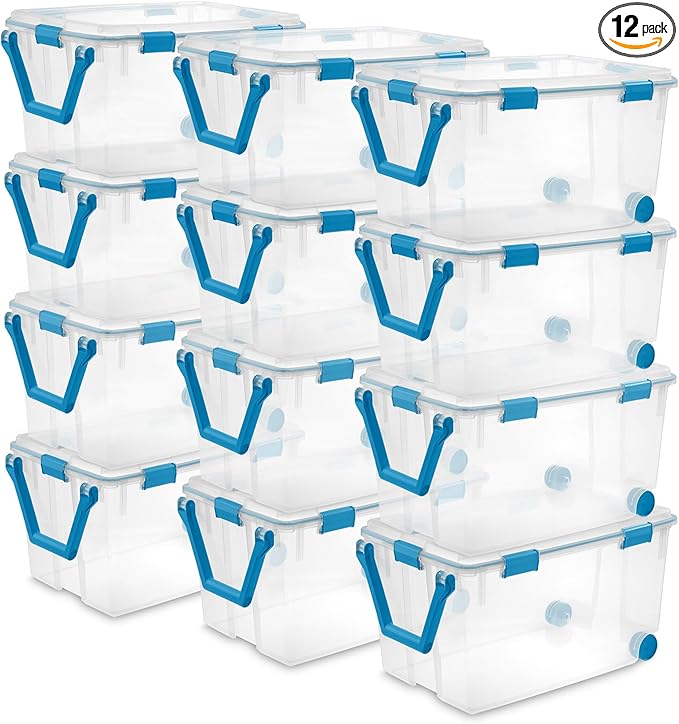 Sterilite 12-Pack Gasket Box, Weather-Resistant Storage Bins by Sterilite