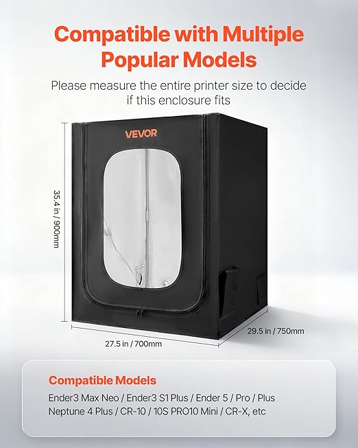 VEVOR 3D Printer Enclosure, Dustproof Waterproof Large Oxford Cloth 3D Printer - Image 3