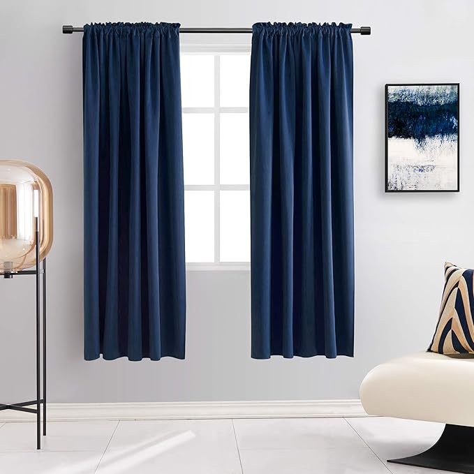 DONREN Navy Blue Blackout Curtain Panels by DONREN