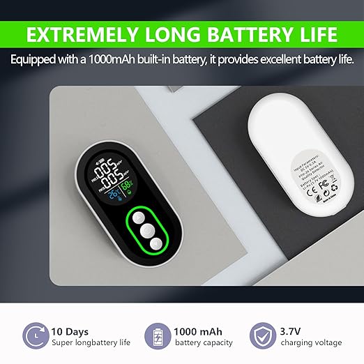 4 in 1 PM 2.5 and PM 10 Air Quality Monitor, Portable PM 2.5 Detector - Image 4