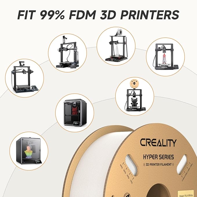 Official CREALITY Hyper PLA Filament 1.75mm White 2KG, 30-600mm/s High Speed - Image 4