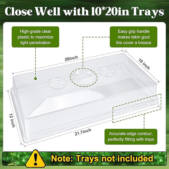 15 Pcs 4'' Tall Sturdy Humidity Domes, Taller and Thicker 1020 Humidity Domes - Image 2