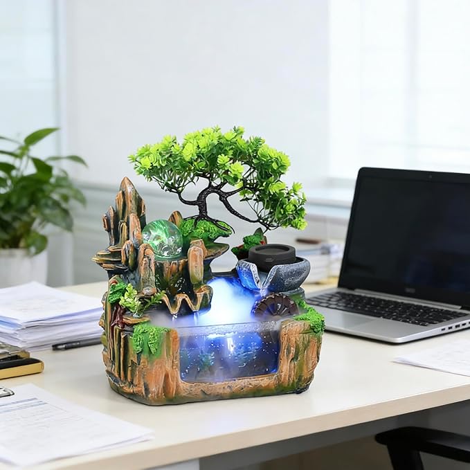 10Inch Bonsai Tree Rock ​Water Fountains Indoor Tabletop Waterfall Humidifier - Image 7