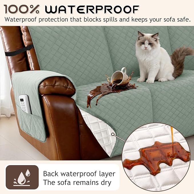 Arfntevss Waterproof Recliner Sectional Couch Covers - Image 2