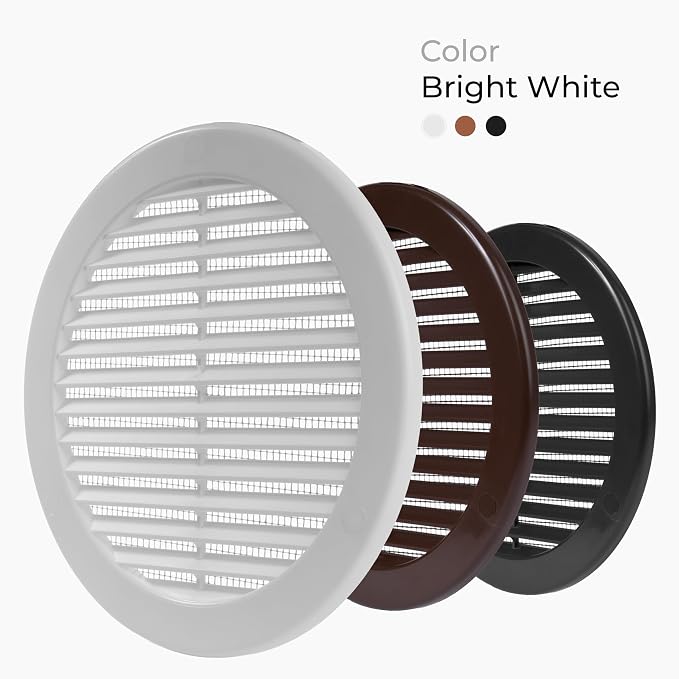 2-Pack 6" Round Air Vent Cover – White Plastic Soffit Air Vent Deflector - Image 7
