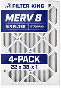 Filter King 22x38x1 Air Filter | 4-PACK | MERV 8 HVAC Pleated A/C Furnace by FilterKing