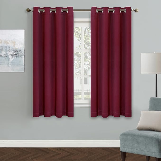 MYSKY HOME Burgundy Blackout Curtains by MYSKYHOME