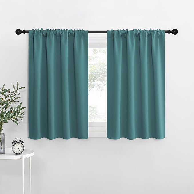 NICETOWN RV Blackout Curtains for Camper Windows, Sea Teal, Short Blackout by NICETOWN