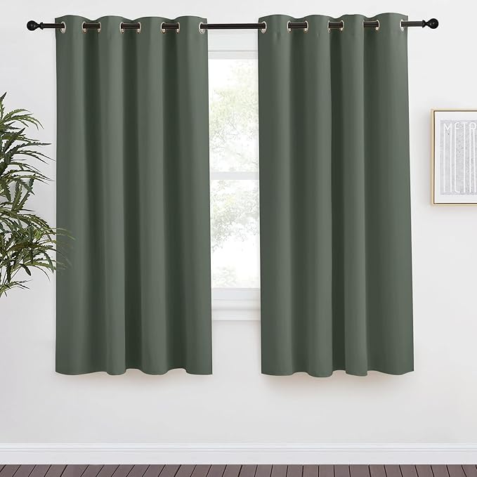 NICETOWN Blackout Curtain 57 inch Length, W55 x L57 Inch, 8 Grommets Top by NICETOWN