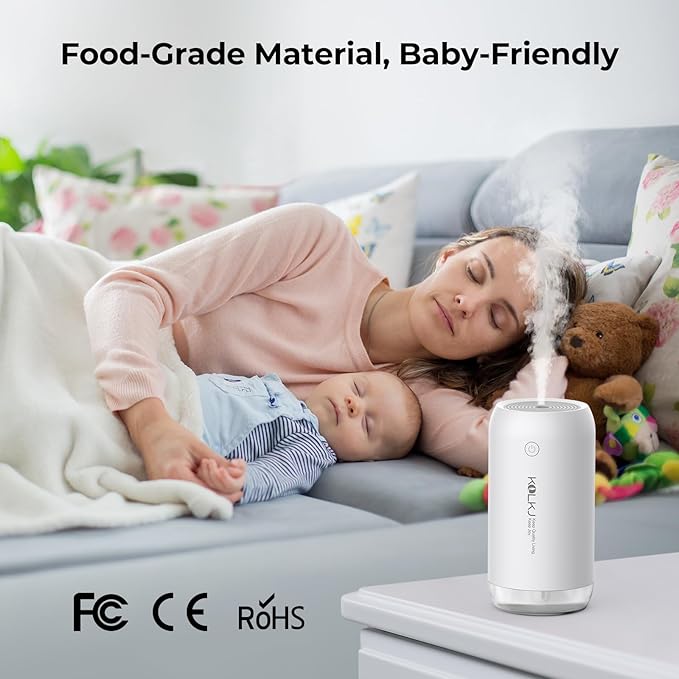 Portable Mini Humidifier, KQLKJ 350ml Small Cool Mist Humidifiers, USB Personal - Image 4