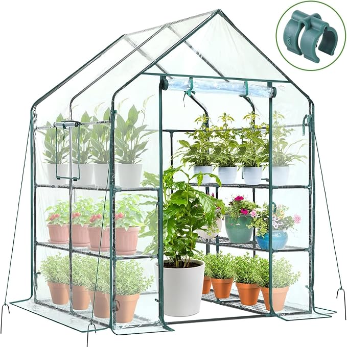 Ohuhu Plastic Greenhouse for Outdoors: Portable Walk in Plant Green House by Ohuhu