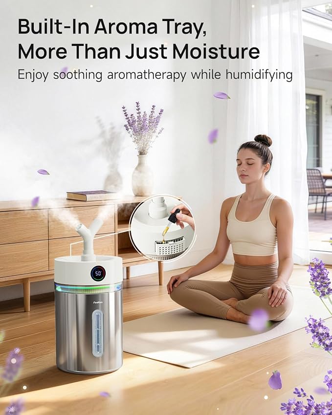Feekaa Stainless Steel Humidifier, 4L/1Gal Cool Mist Humidifiers - Image 6