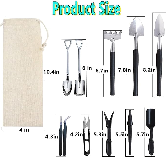 12 Pcs Succulent Tools Set Mini Transplanting Garden Tools Kit - Image 6