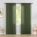 DONREN Olive Green Back Tab Curtains 80 Inches Long 2 Panels by DONREN