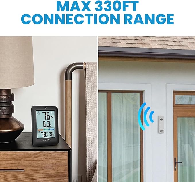 Newentor Indoor Outdoor Thermometer Wireless, Weather Stations Wireless Indoor - Image 2