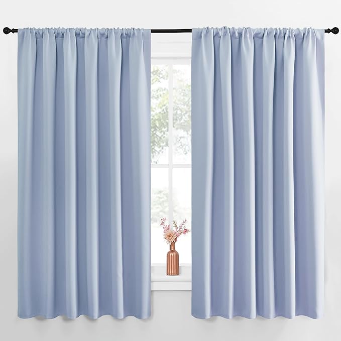 NICETOWN Blackout Curtains for Bedroom, Vintage Blue, 1 Pair, 62 by 63-inch by NICETOWN