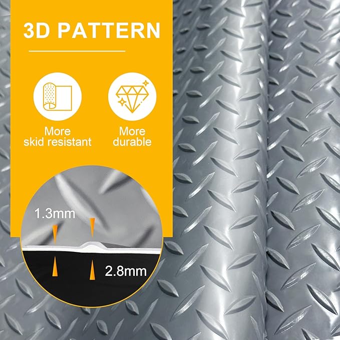 8x25 FT Garage Floor Mat, 2.8mm Thickened Flooring Roll - Image 3