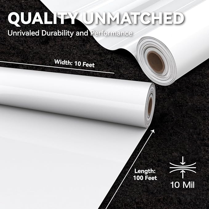 Crawl Space Vapor Barrier, 10mil Film, Heavy Duty Polyethylene Film, Drop Cloth - Image 7