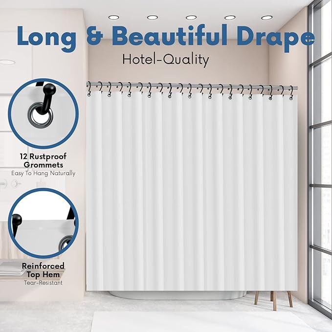 Premium Shower Curtain Liner, 6G PEVA Shower Curtain - Image 6