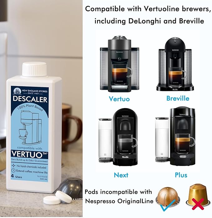 Descaling Kit Compatible with Nespresso Vertuo, Odorless Coffee Brewer Machine - Image 4