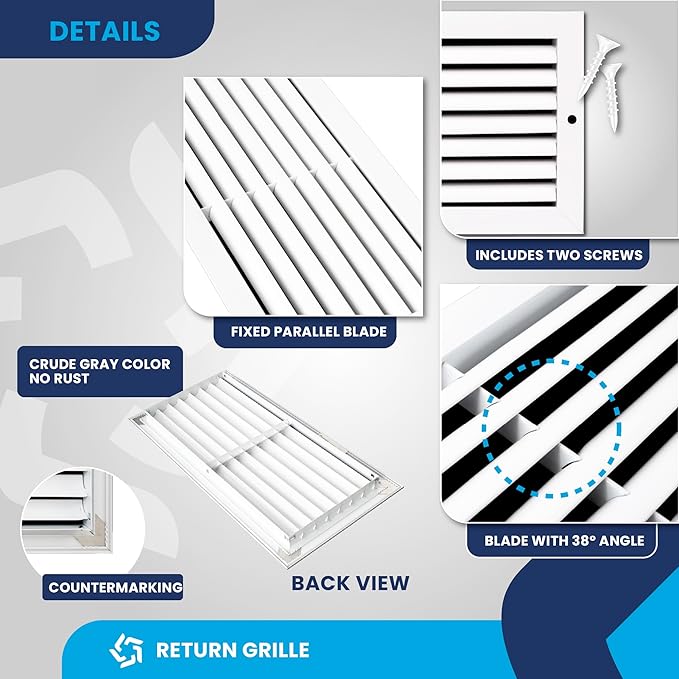 18x8 Inch Air Return Vent Cover Decorative – Premium Aluminum AC Vent Cover - Image 9