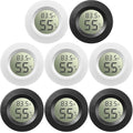 Weewooday 8 Pcs Mini Hygrometer Thermometer Round Digital Humidity Gauge by Weewooday