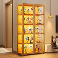 Display Cabinet with Acrylic Glass Doors, Tall Storage Cabinet with Adjustable by JOIHGA