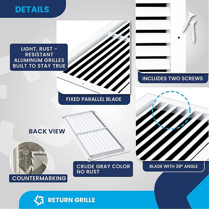 26x10 Inch Air Return Vent Cover Decorative – Premium Aluminum AC Vent Cover - Image 9