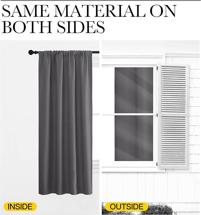 NICETOWN Grey Window Curtains for Bedroom - Image 6