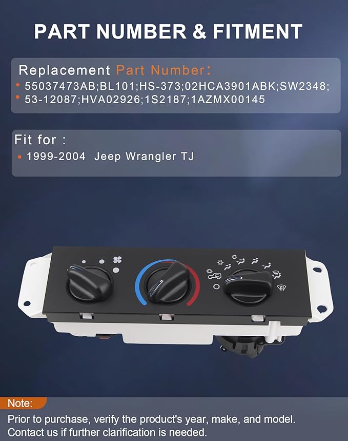 Flecto HVAC A/C Heater Climate Control Panel - Image 2