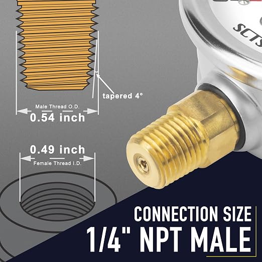 2-1/2" Dial Size, 0-60 Psi Low Pressure Gauge, Glycerin Liquid Filled, 1/4" NPT - Image 4