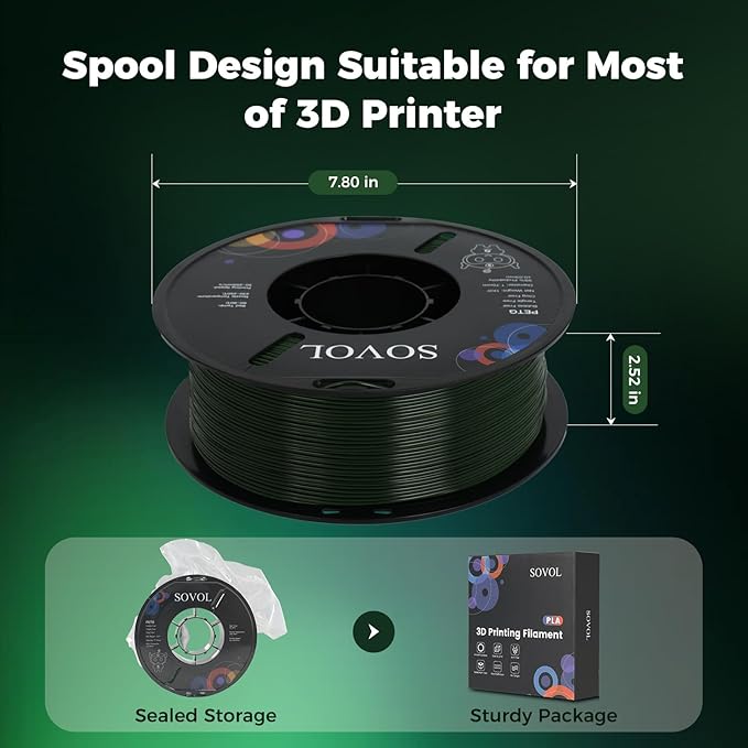 Sovol 3D Printer PETG Filament 1.75mm 1KG, High Precision, Strong Toughness - Image 8
