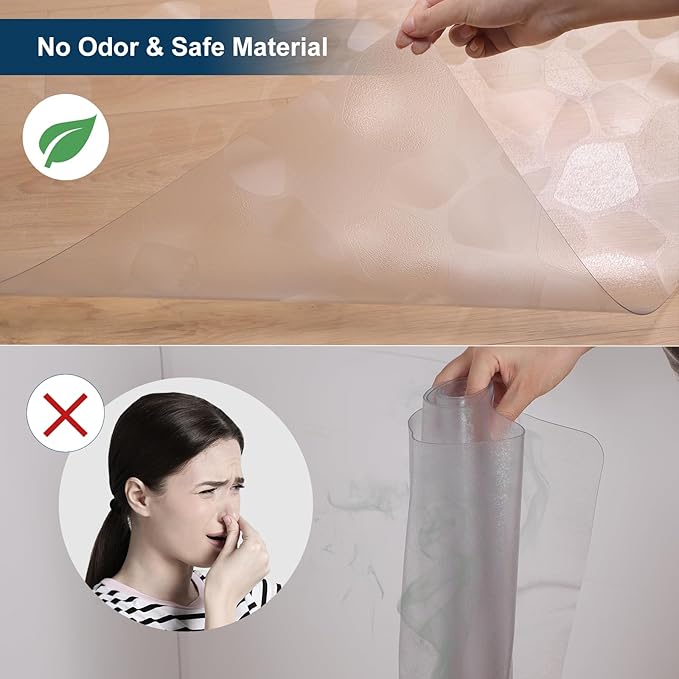 Clear Area Mat for Hard Floors, Pebble Patterned Waterproof Rug Protector for - Image 3