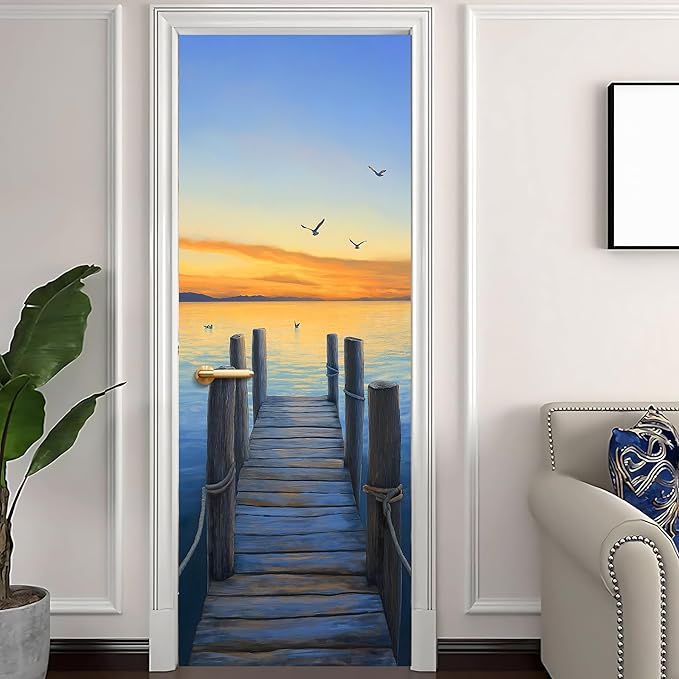 3D Door Stickers, Peel and Stick Vinyl Wallpaper, Self-Adhesive Mural Door Cover - Image 2