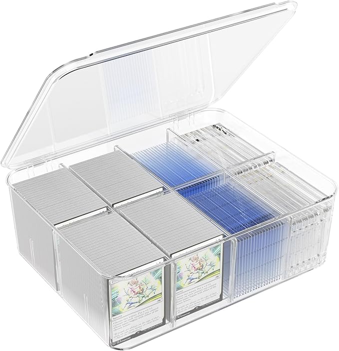 Transparent Trading Card Storage Box-Holds 2000+ Loose Cards-Plastic Card Deck by sysdmno