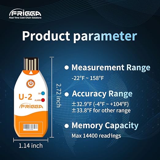 Frigga 50 Pack USB Temperature Data Logger Single Use Temperature Recorder 100 - Image 3