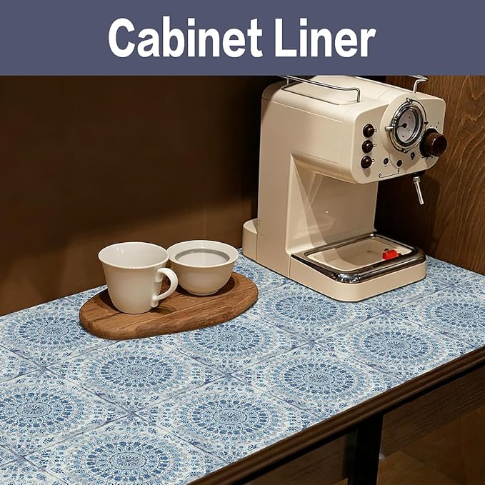 Drawer and Shelf Liner for Kitchen Cabinets Non-Adhesive Waterproof Boho Shelf - Image 9