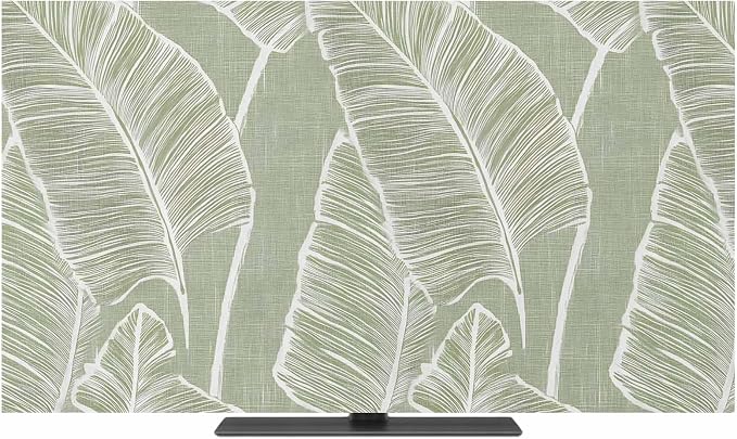 Tropical Plants Palm Leaf Indoor TV Cover, Elastic TV Screen Protector Retro by Unknown