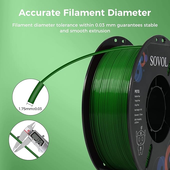 Sovol 3D Printer PETG Filament 1.75mm 1KG, High Precision, Strong Toughness - Image 6